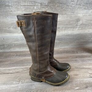 Sorel Slimpack II Knee High Tall Riding Boots Brown sz 7 Waterproof Equestrian